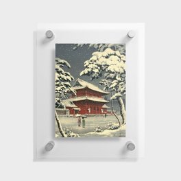 Zozoji Temple In Snow By Koitsu Floating Acrylic Print