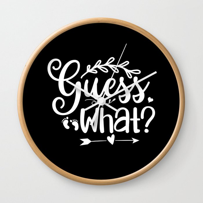 Guess What Pregnancy Announcement Wall Clock