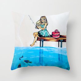 Fishing Throw Pillow