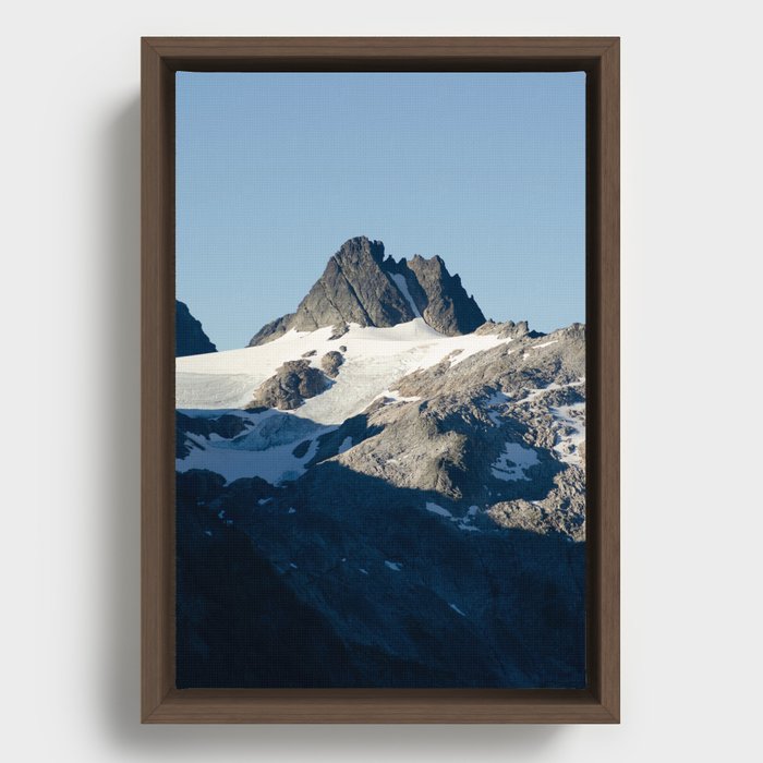 Mountain Tops of the Cascades Framed Canvas