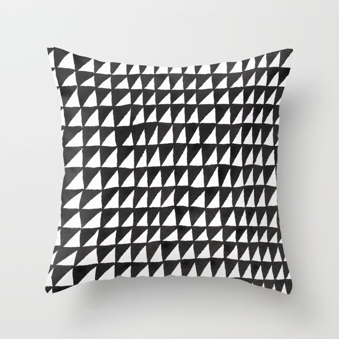 B&W Triangles Throw Pillow