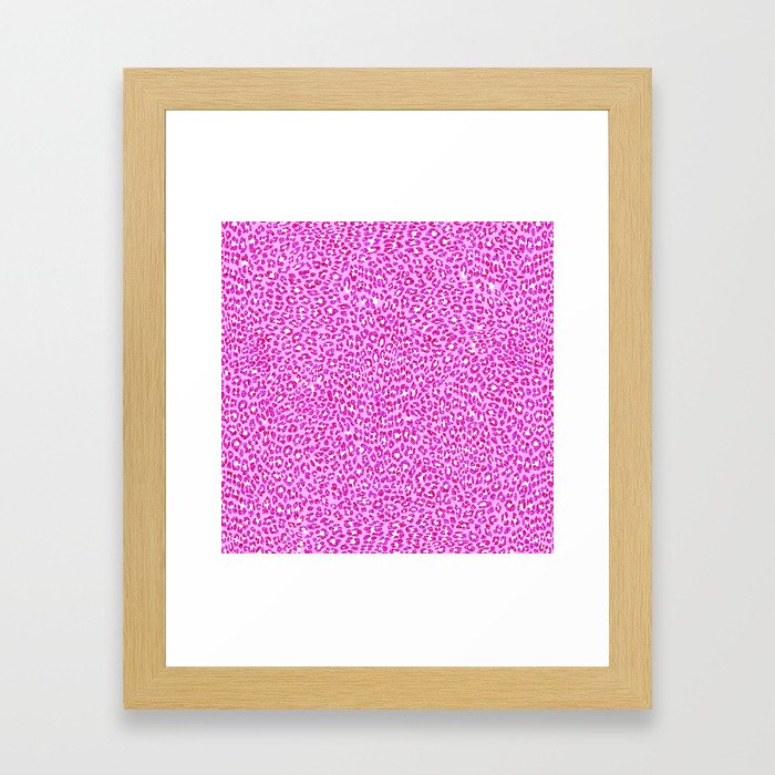 Light Pink Glitter Cheetah Print Framed Art Print