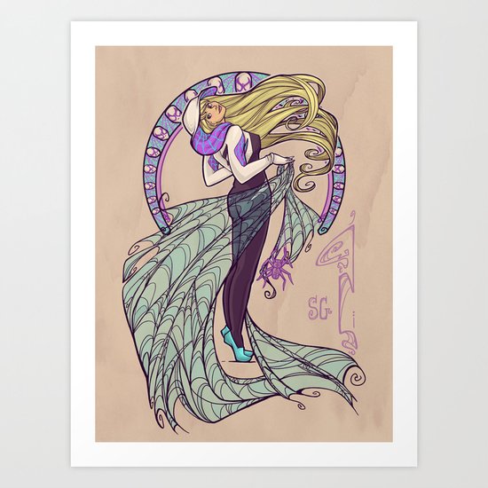 Spider Nouveau Art Print