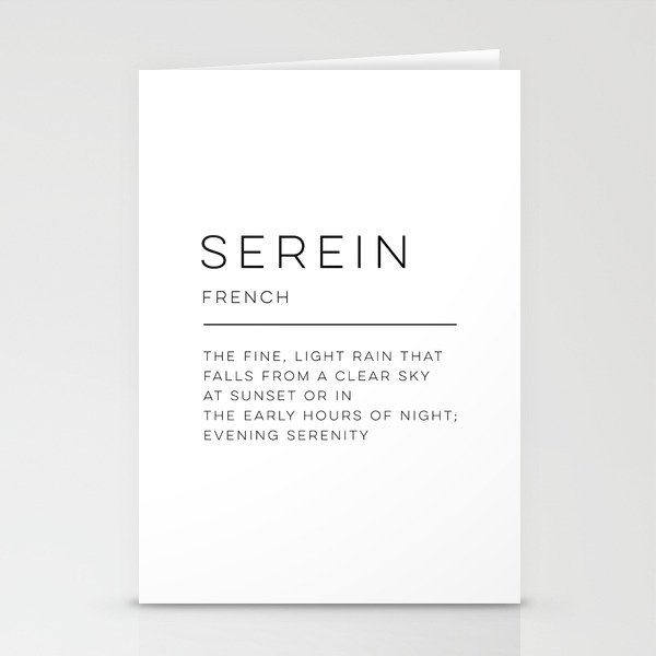 Serein Definition Stationery Cards