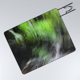 Abstract Ferns and Flowing Water Picnic Blanket
