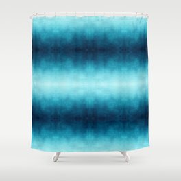 Watercolor Ocean Caribbean Blue Ombré Shibori Shower Curtain