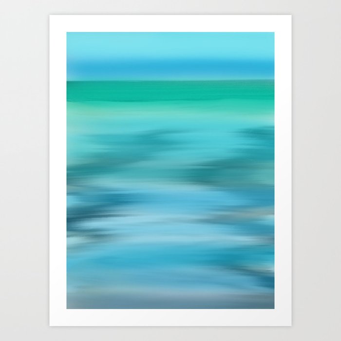Lake Horizon in Blue and Green Art Print