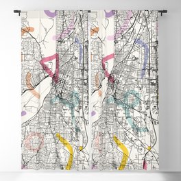 USA Salem City Map Collage - Minimal Blackout Curtain
