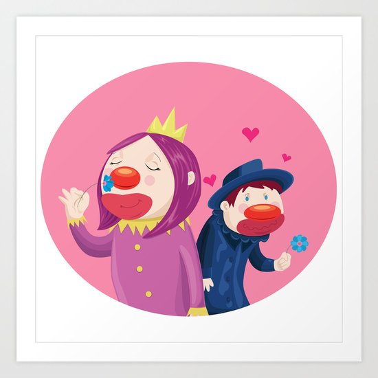 Lusty Clowns Art Print
