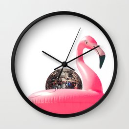 Disco Flamingo Wall Clock
