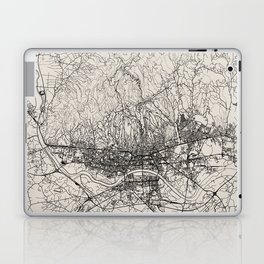 Zagreb - Croatia - Black&White Illustrated Map Laptop Skin