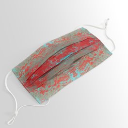 texture - aqua and red paint Face Mask