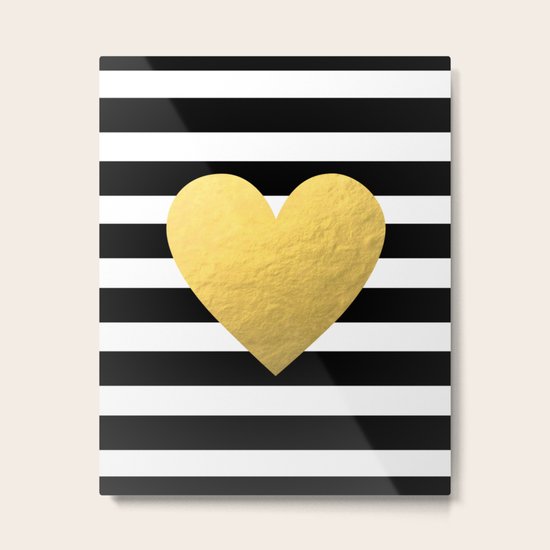Gold Heart Metal Print