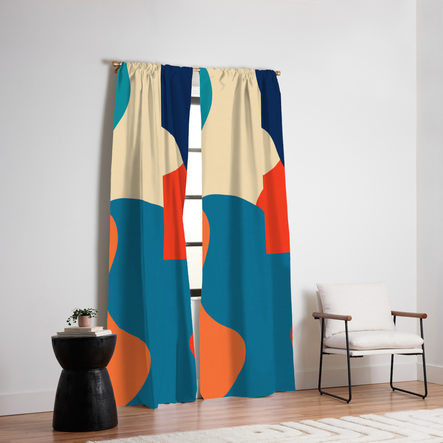 Retro Color Palette Abstract Minimalist Abstract Art Blackout