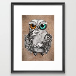 Smoking owl Framed Art Print