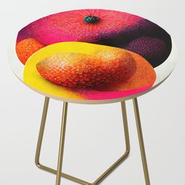 Fruit Pose - Abstract Minimalist Digital Retro Poster Art Side Table