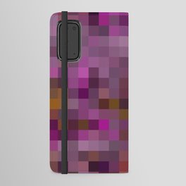 graphic design geometric pixel square pattern abstract in pink purple yellow Android Wallet Case