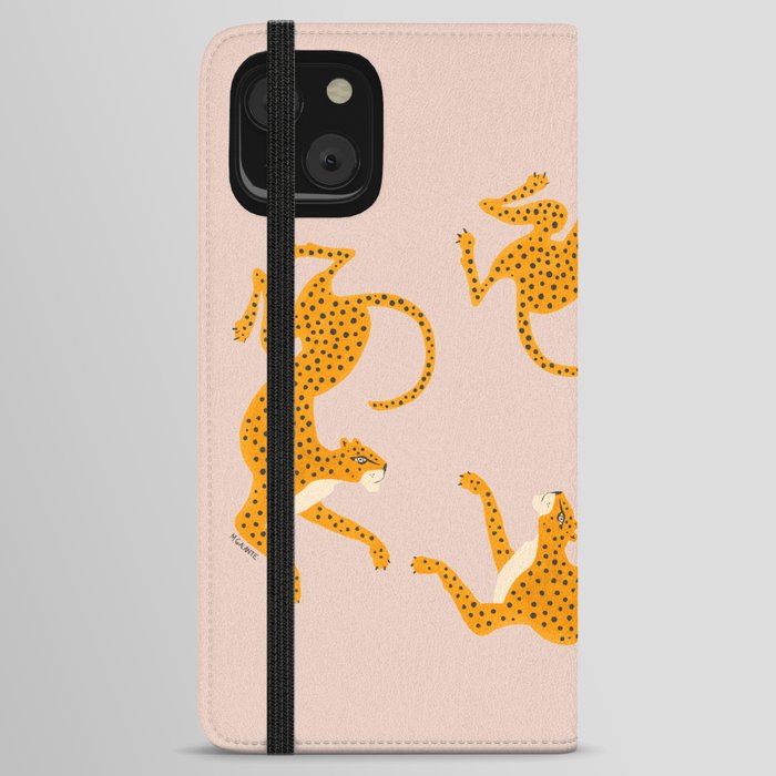 Leopard Race - pink iPhone Wallet Case