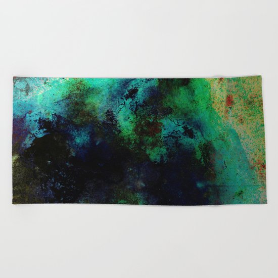 The Life In Your Veins - Abstract, acrylic, textured painting Beach Towel