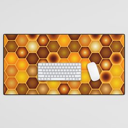 Golden Honeycomb Desk Mat