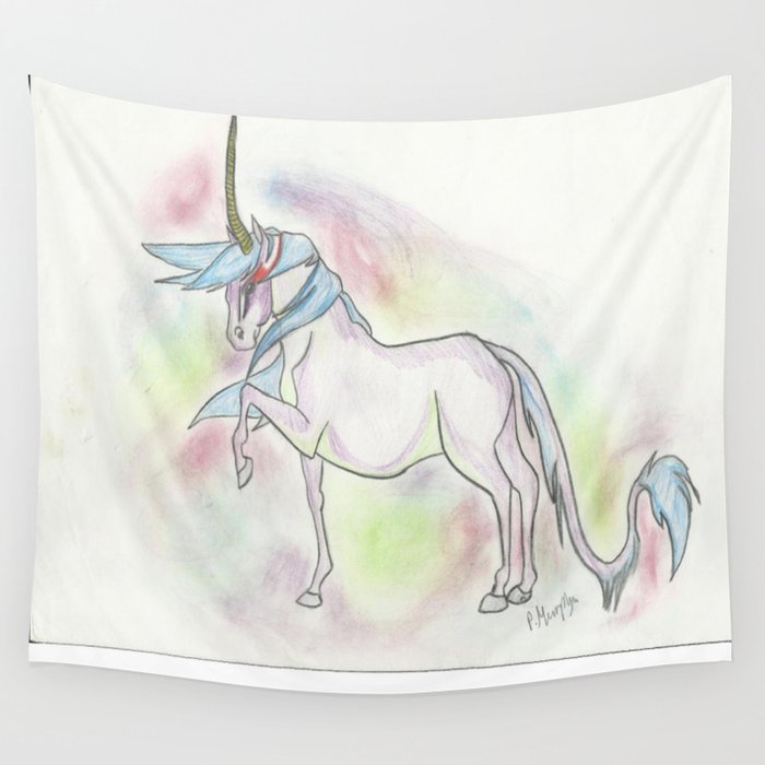 Dark Unicorn Wall Tapestry