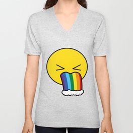 Puke Rainbow - Emoji V Neck T Shirt