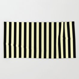 Cream and Black Stripe Beach Towel