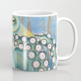 Green Octopus Watercolor Art Coffee Mug