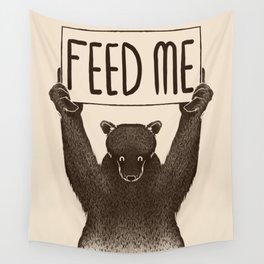 Feed Me Bear Wall Tapestry