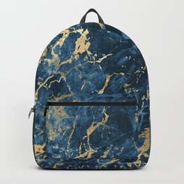 Blue and Gold Marble #10 Backpack