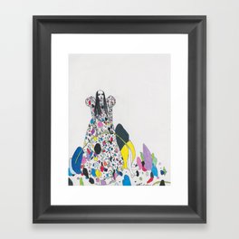 Untitled Queen Wearing Paper Betty Rubble Dress Framed Art Print