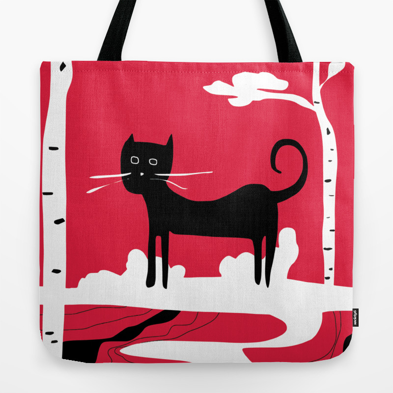 Black Cat In The White Woods Tote Bag By Everhooder Society6