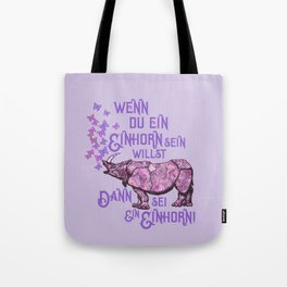 Nashorn Einhorn Motivation Humor Tote Bag