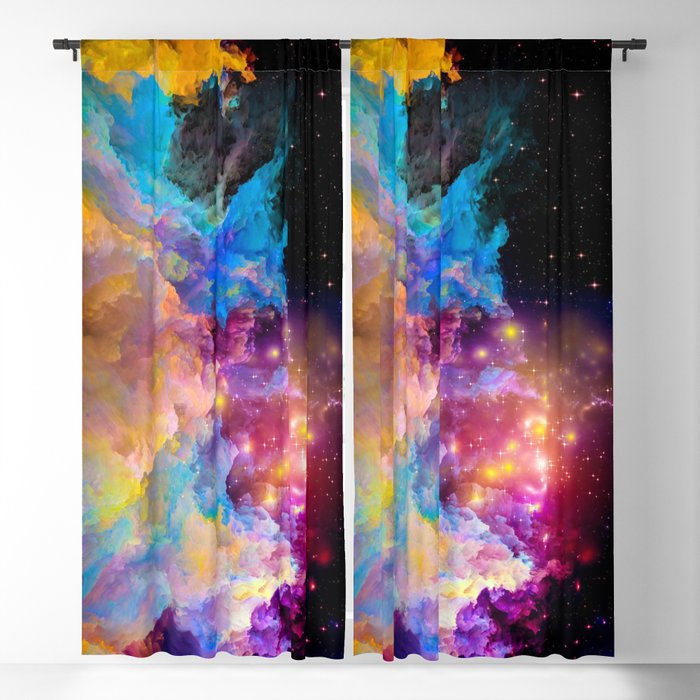 Colorful galaxy universe abstract art Blackout Curtain