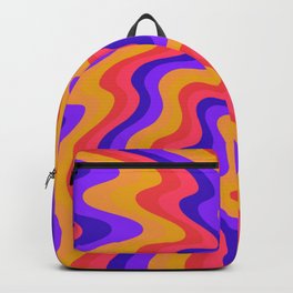 Psychedelic 1960s Hippie Cartoon Patterns - Gift for Peace Lovers Backpack