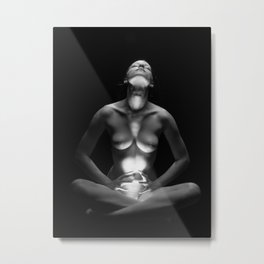 2687-MAK Spiritual Nude Woman Erotic Black & White Bare Breasted Naked Girl Metal Print