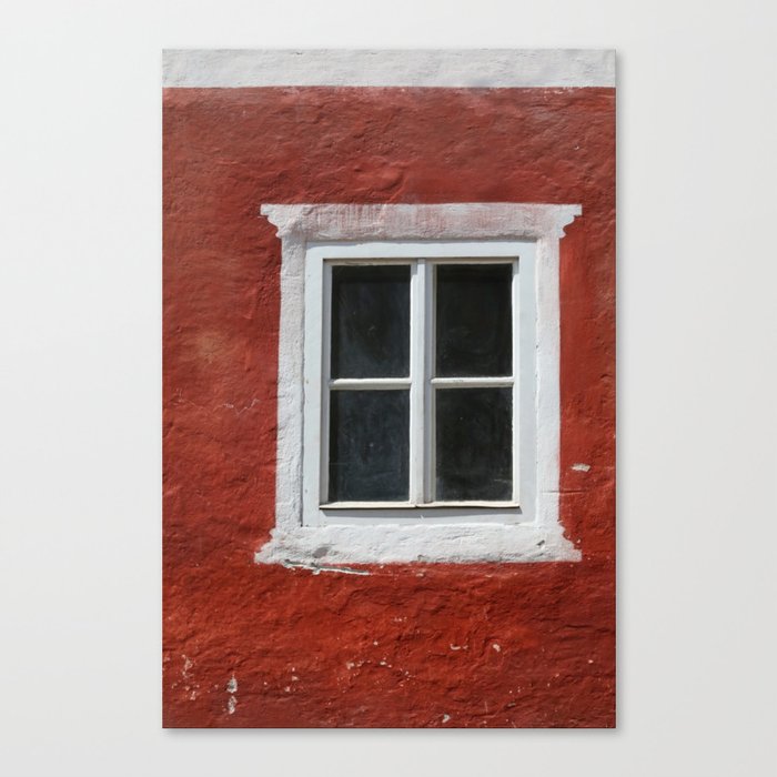 Red and White Window Canvas Print