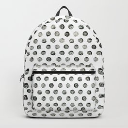 Boho Hearts Dots Backpack | Folk, Dottedpattern, 60S, Vintage, Whitebackground, Neutralcolors, Bigdots, Graphicdesign, Carefuldisorder, Gipsy 