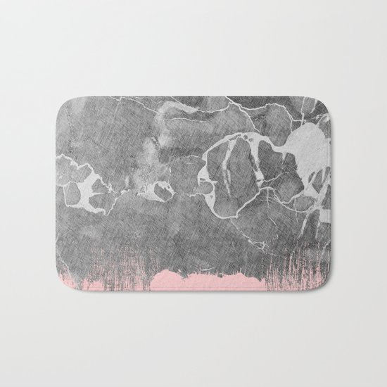 Crayon Marble with Pink Bath Mat