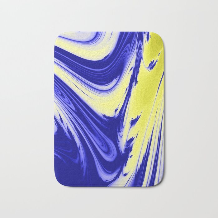 Swirls Of Blue and Yellow Bath Mat
