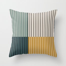 Color Block Line Abstract VIII Throw Pillow