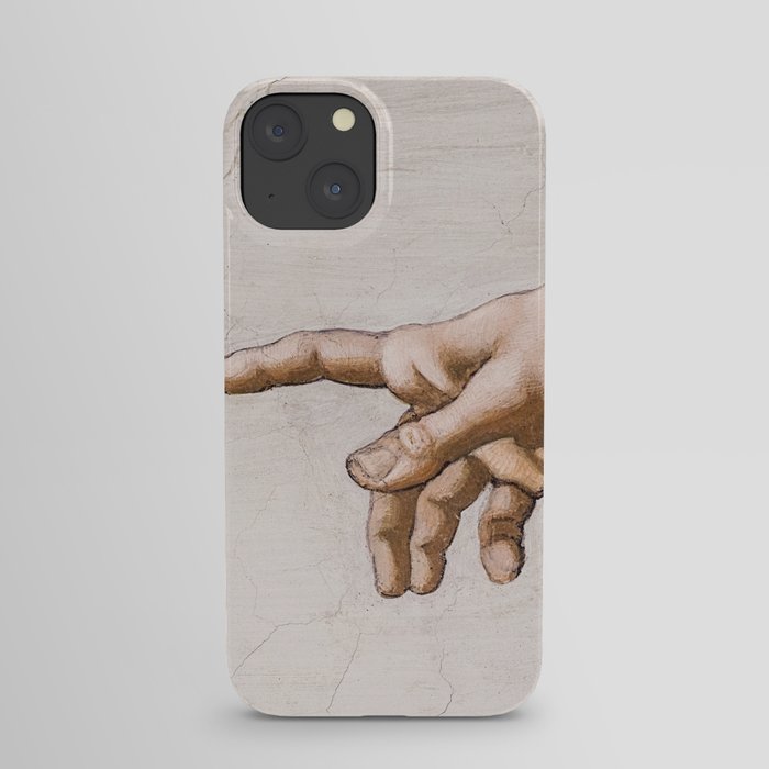 Hands of God the Father and Adam, Sistine Chapel Ceiling by Michelangelo iPhone Case