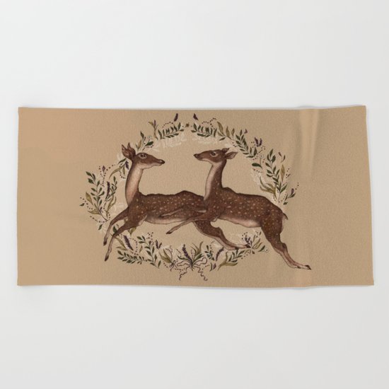 Jumping Deer Beach Towel
