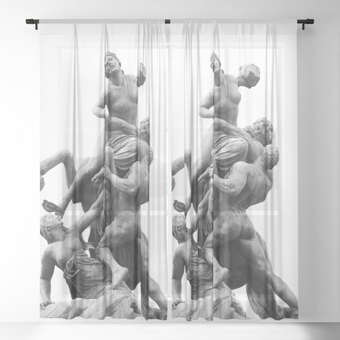 Theseus saving Hippodamia Statue #1 #wall #art #society6 Sheer Curtain