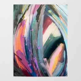 Eye of the Beholder [4]: a colorful, vibrant abstract in purples, blues, orange, pink, and gold Poster