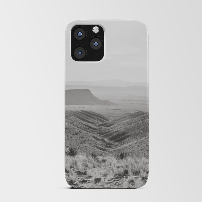 Big Bend Before Sunset - Black and White Texas Photography iPhone Card Case