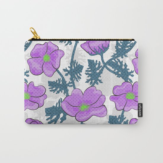 Flowers pink on white background. Carry-All Pouch