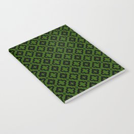 Green and Black Ornamental Arabic Pattern Notebook
