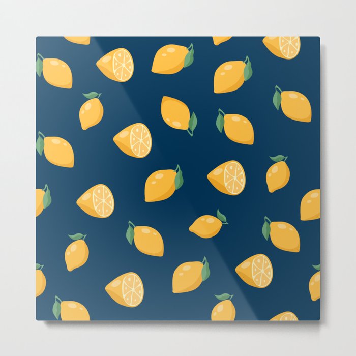 lemon pattern Metal Print