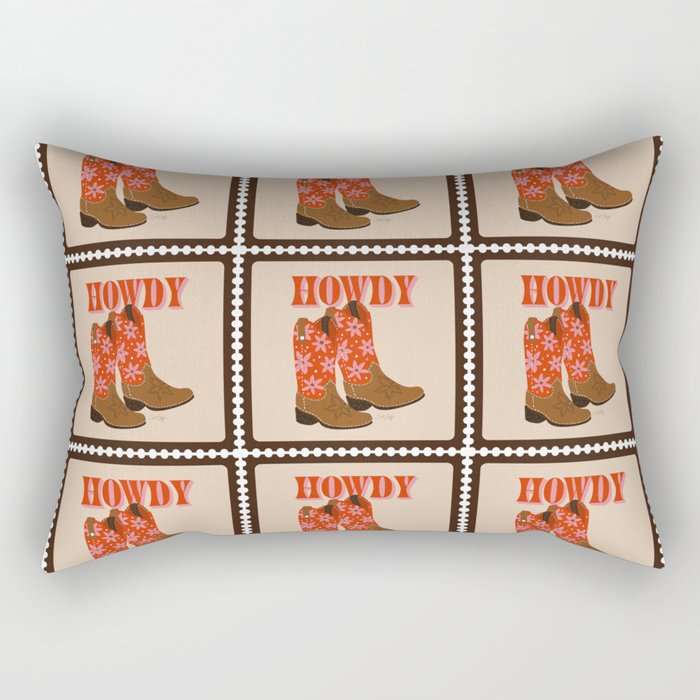 Howdy Cowgirl – Coral & Pink Rectangular Pillow